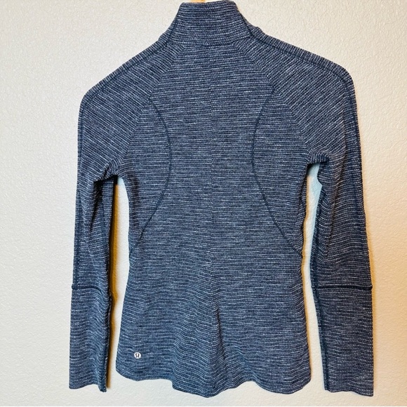 Lululemon Brisk Running 1/2 Zip Coco Pique Black White Size 4 - Picture 8 of 11